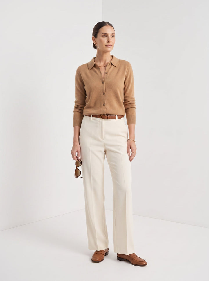 Amelia | Wool Polo Collar Cardigan for Women