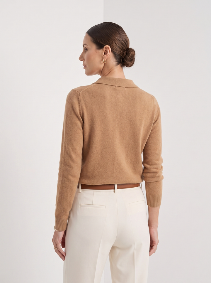Amelia | Wool Polo Collar Cardigan for Women