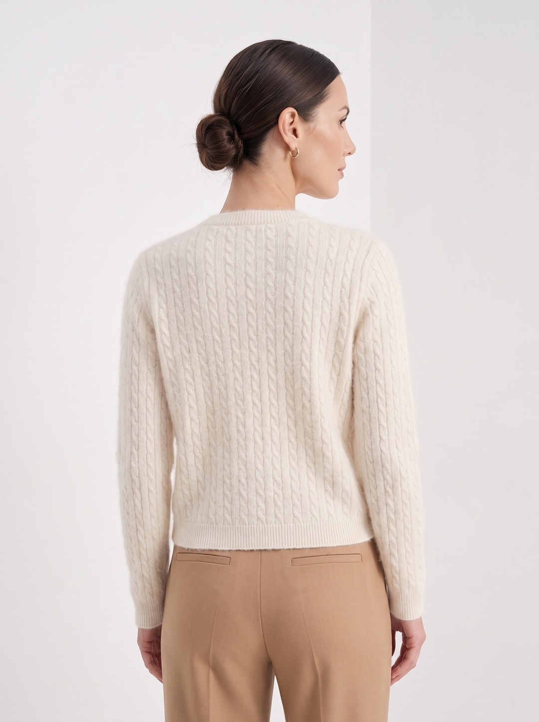 Evelyn | Cropped Cable Knit Cardigan for Women
