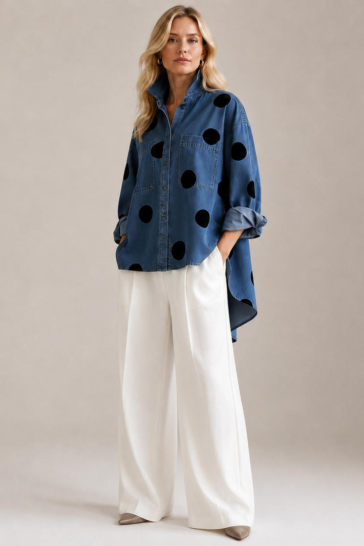 Joy | Polka Dot Oversized Blouse for Women