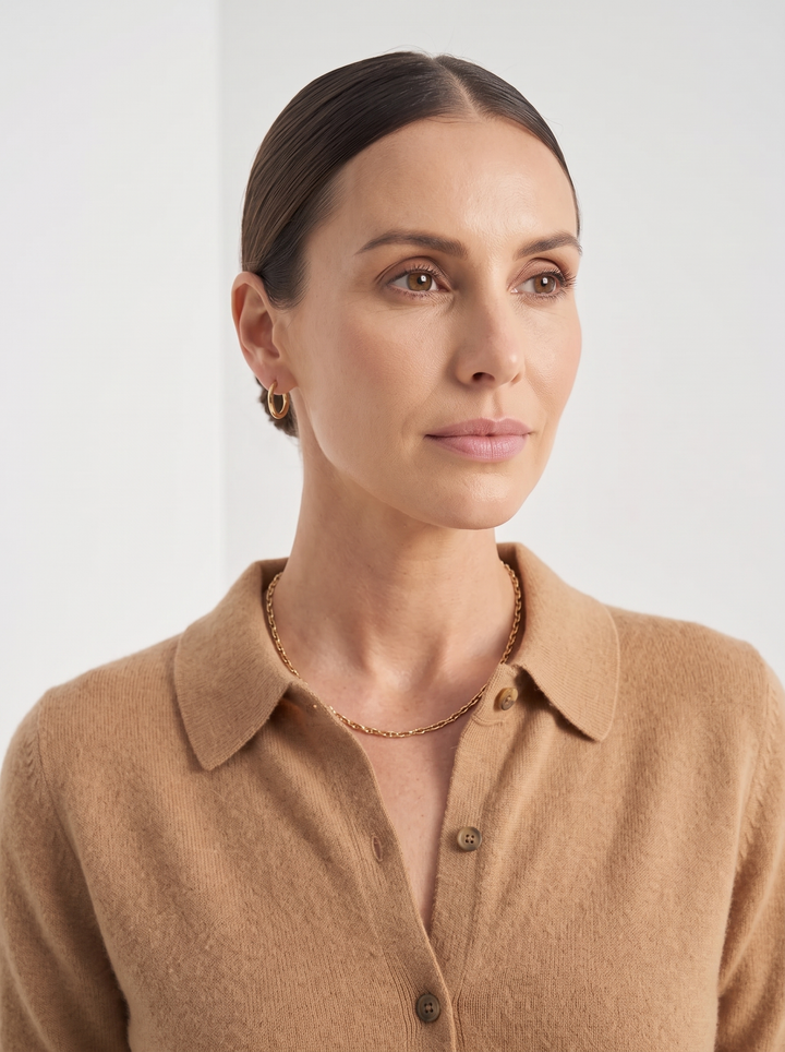 Amelia | Wool Polo Collar Cardigan for Women