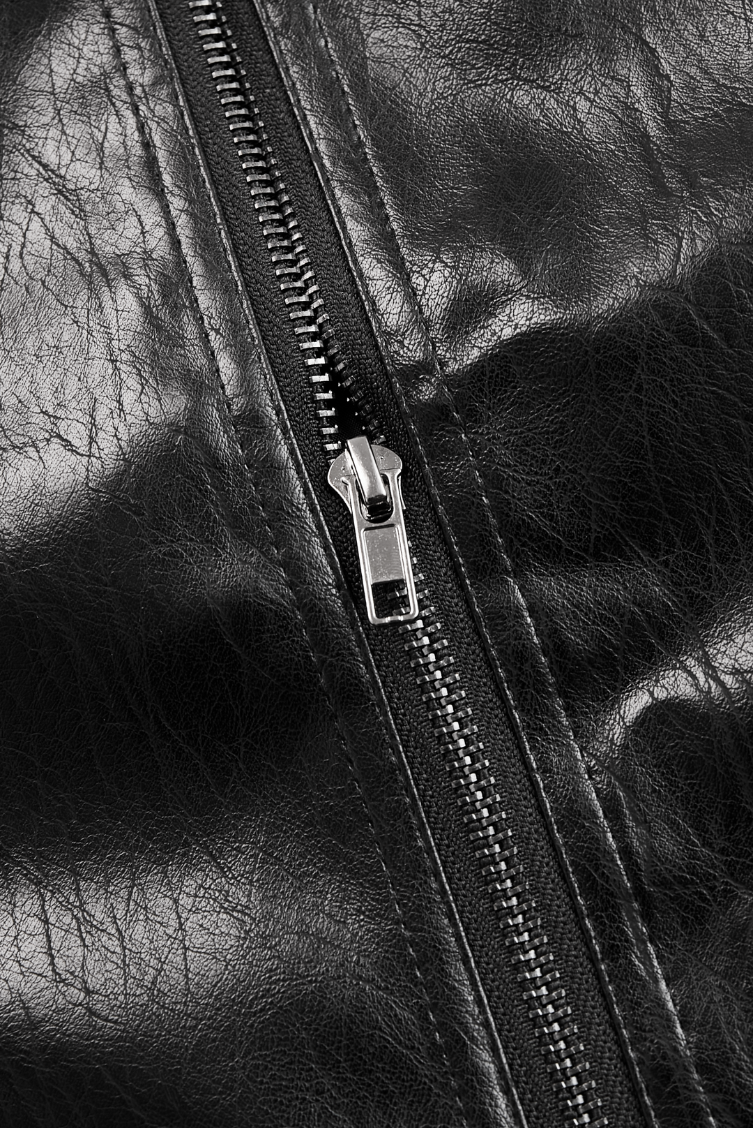 Olivia | Black Faux Leather Jacket for Women