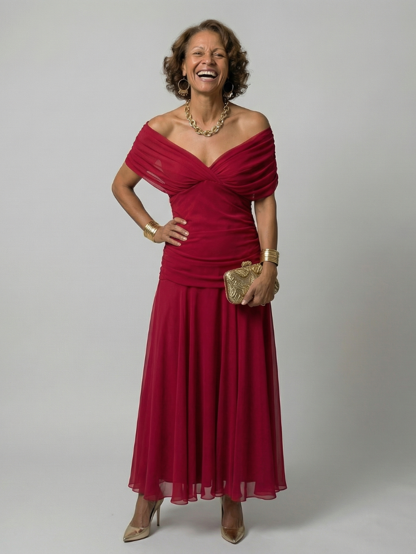 Elegant Midi Dress Women – Off-Shoulder Bodycon