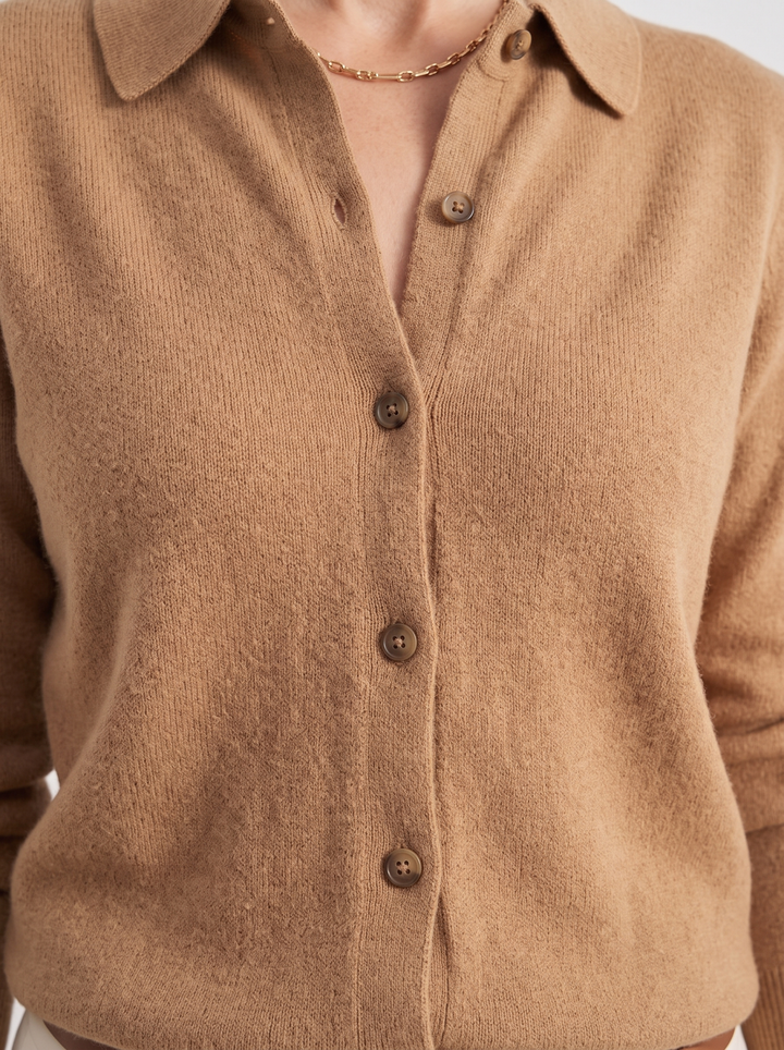 Amelia | Wool Polo Collar Cardigan for Women