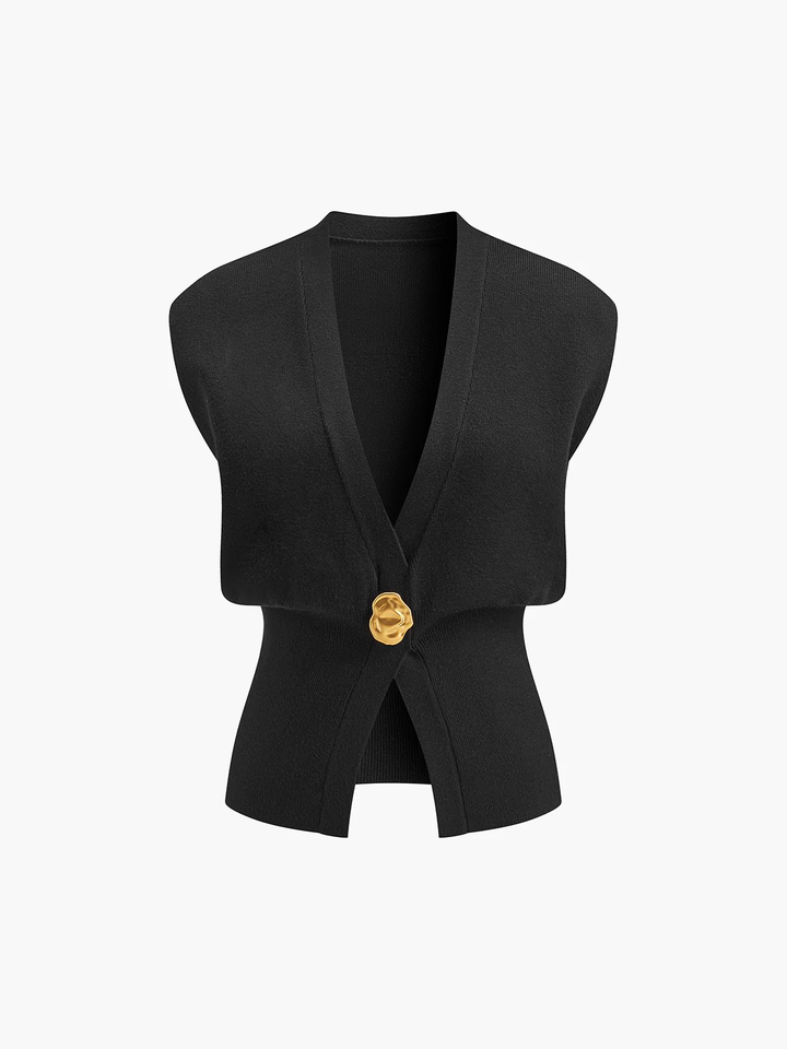 Alana | V-Neck Button-Front Knit Sweater Vest for Women