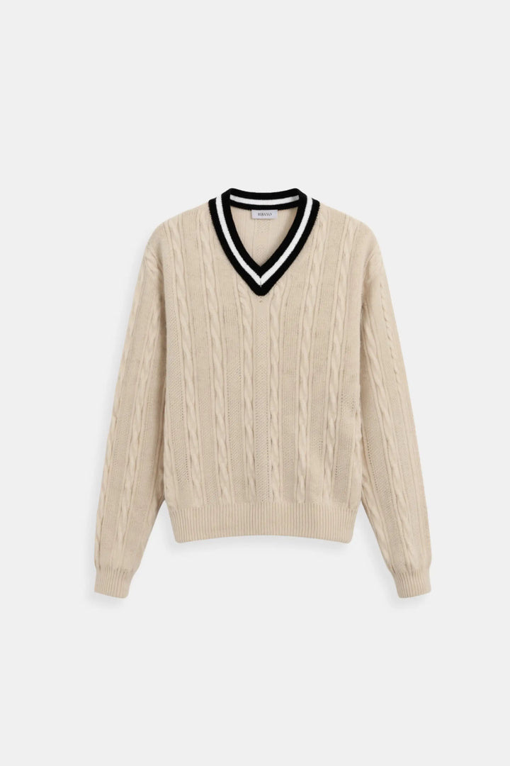 Chloe | Cable Knit V-Neck Sweater for Women