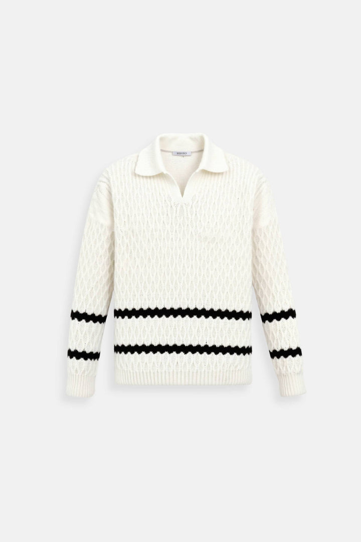 Eleanor | Cable Knit V-Neck Sweater for Women