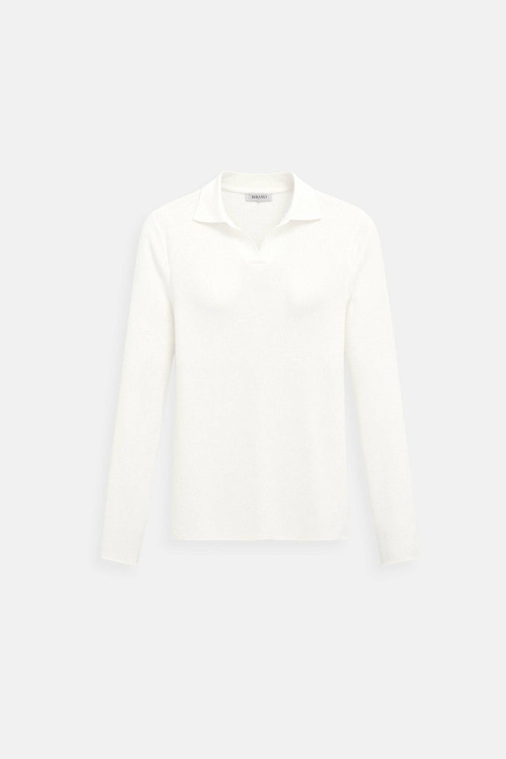 Abigail | Ribbed Knit Polo Shirt for Women