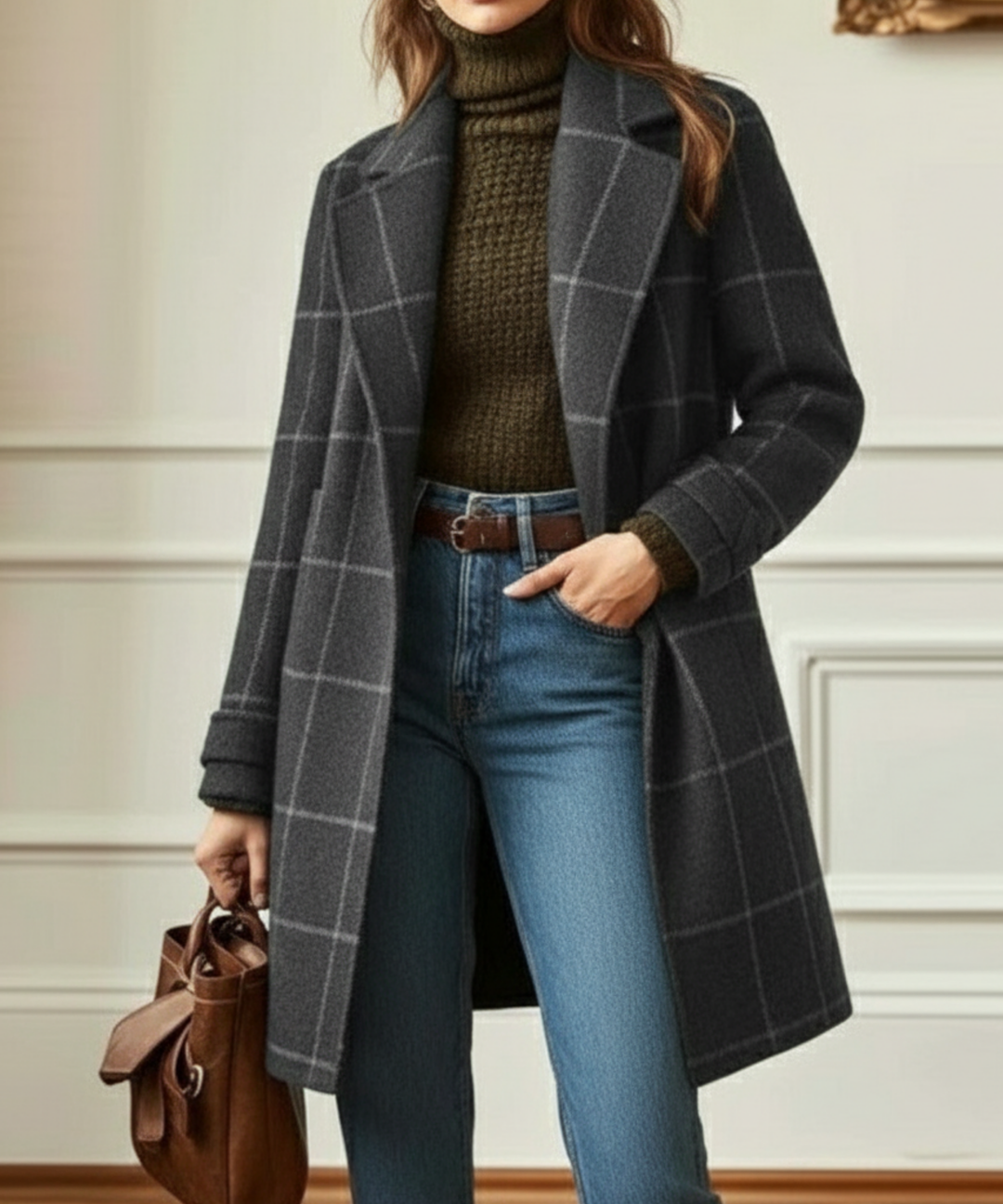 Freya | Plaid Wool Coat for Women