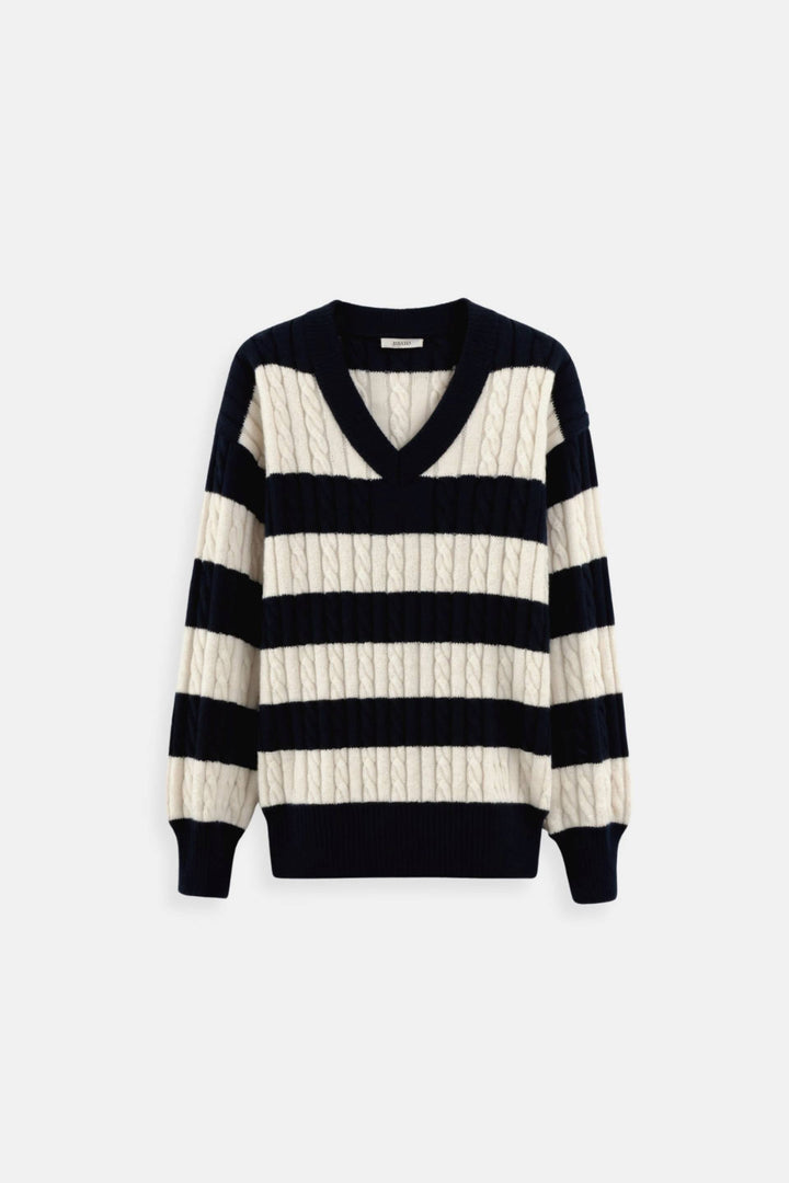 Layla | Cable Knit V-Neck Sweater for Women
