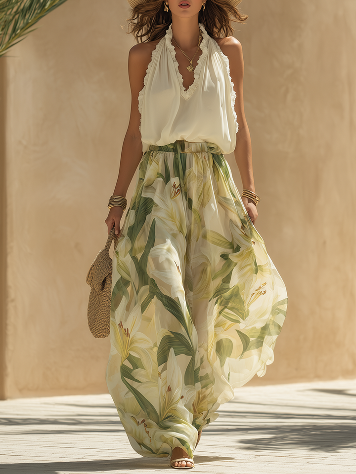 Lysandra Conjunto Fluido Elegante con Dress – White Dress