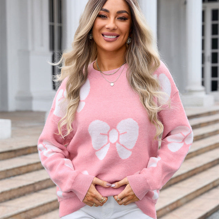 Pamela | Crew Neck Graphic Sweater for Women
