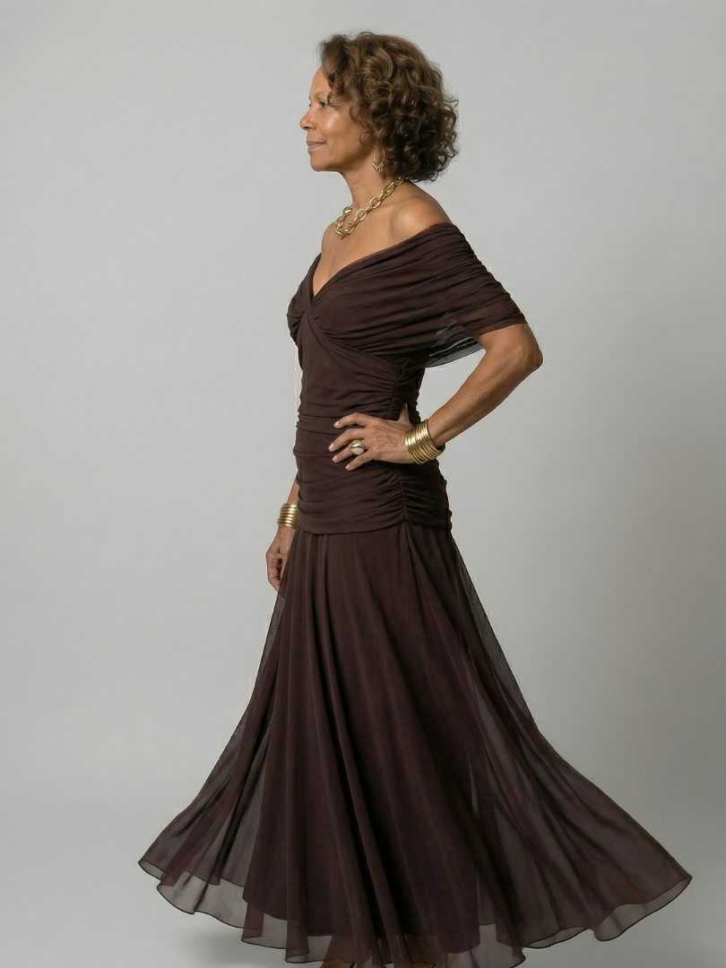 Elegant Midi Dress Women – Off-Shoulder Bodycon