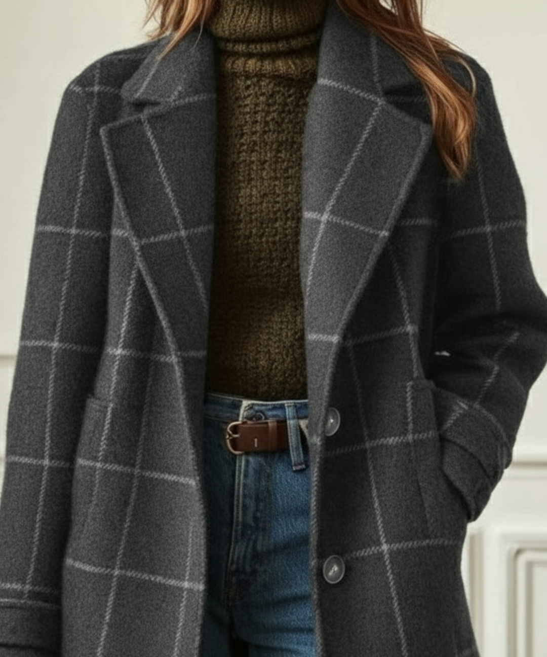 Freya | Plaid Wool Coat for Women