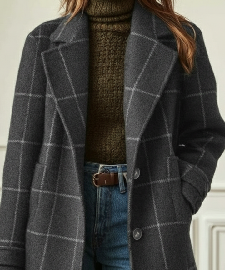 Freya | Plaid Wool Coat for Women