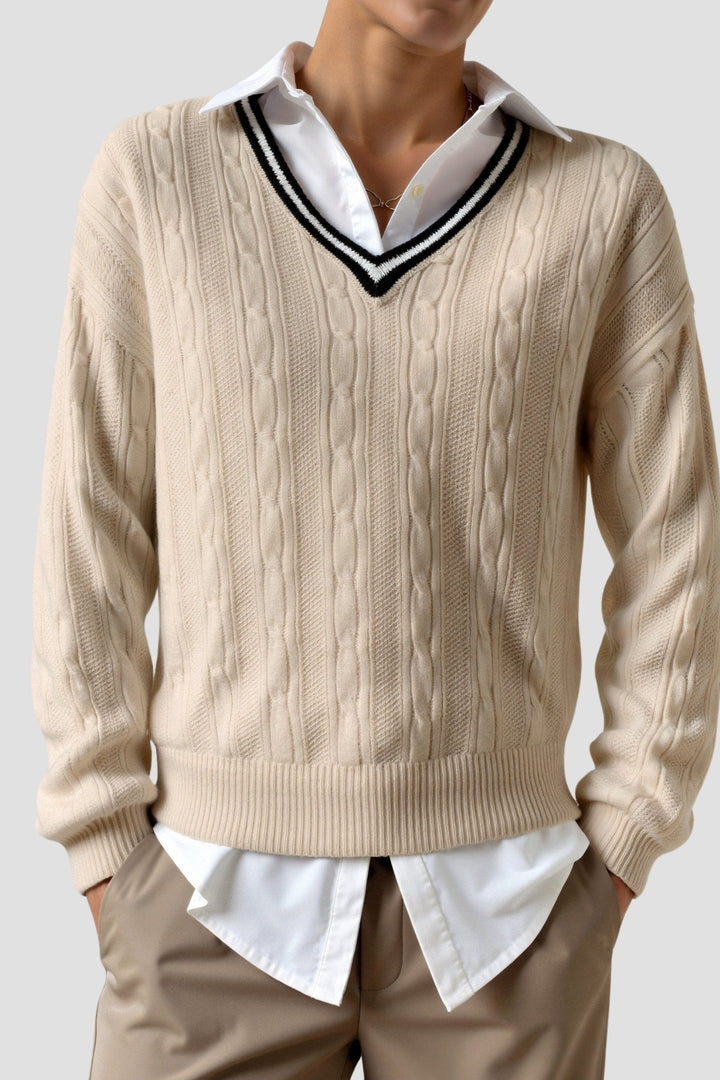Chloe | Cable Knit V-Neck Sweater for Women