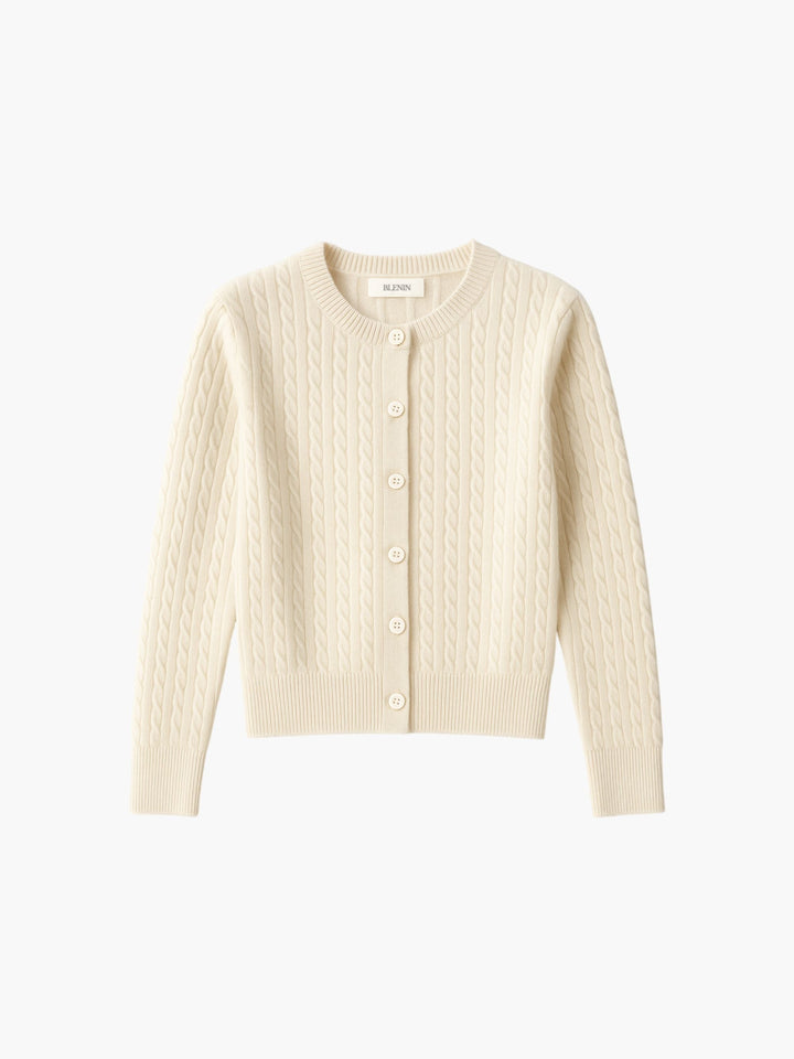 Evelyn | Cropped Cable Knit Cardigan for Women