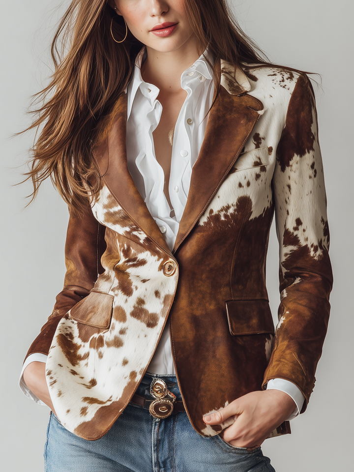 Ava | Brown Suede Blazer for Women