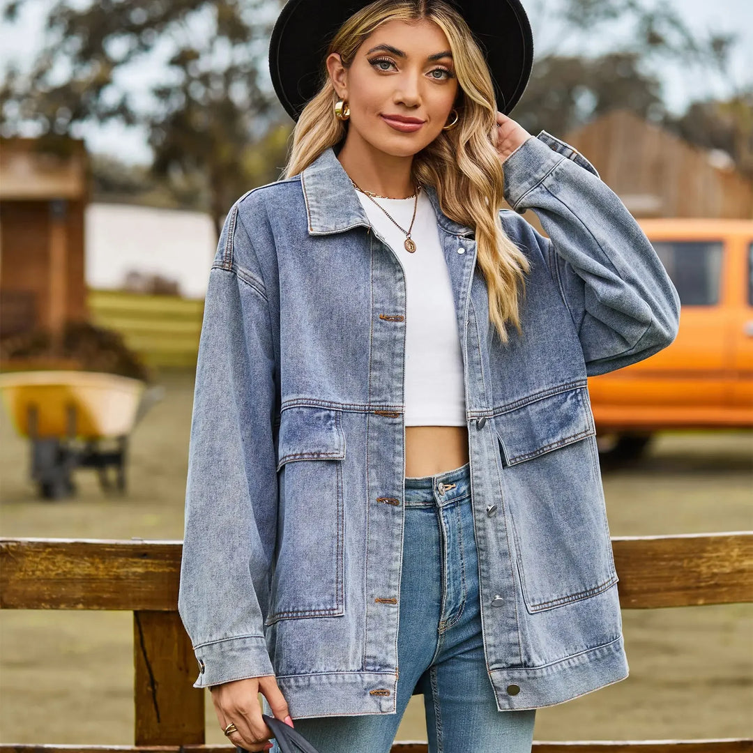 Abigail | Oversized Denim Shirt Jacket for Women