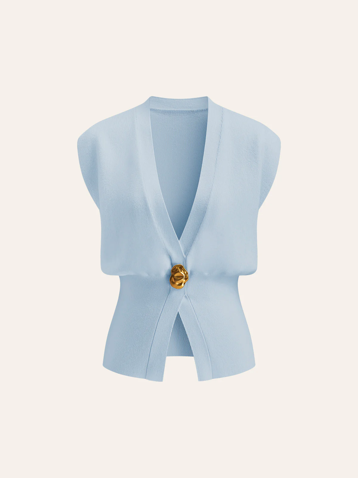 Alana | V-Neck Button-Front Knit Sweater Vest for Women