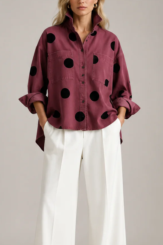 Joy | Polka Dot Oversized Blouse for Women
