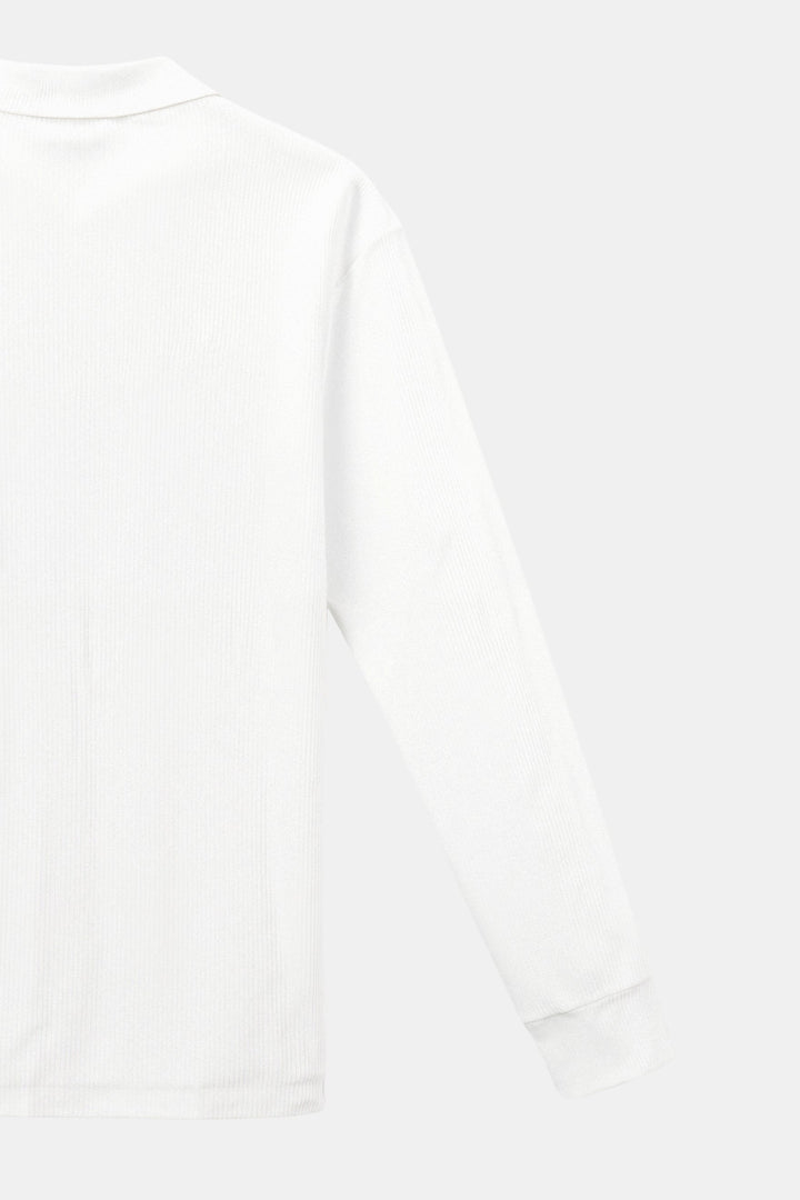 Abigail | Ribbed Knit Polo Shirt for Women