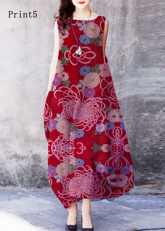 Bohemian Purple O-Neck Exra Large Hem Cotton Dresses Sleeveless – Casual Wedding Dress