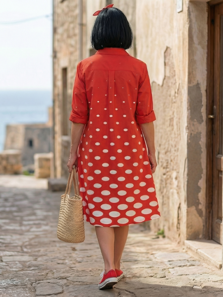 Summer Dress Women – Polka Dot Pockets
