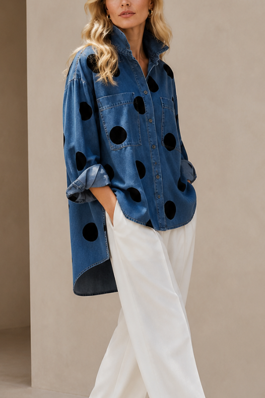 Joy | Polka Dot Oversized Blouse for Women
