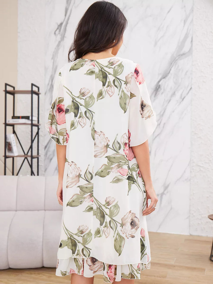 Violeta Elegante vestido gasa con Dress – White Dress