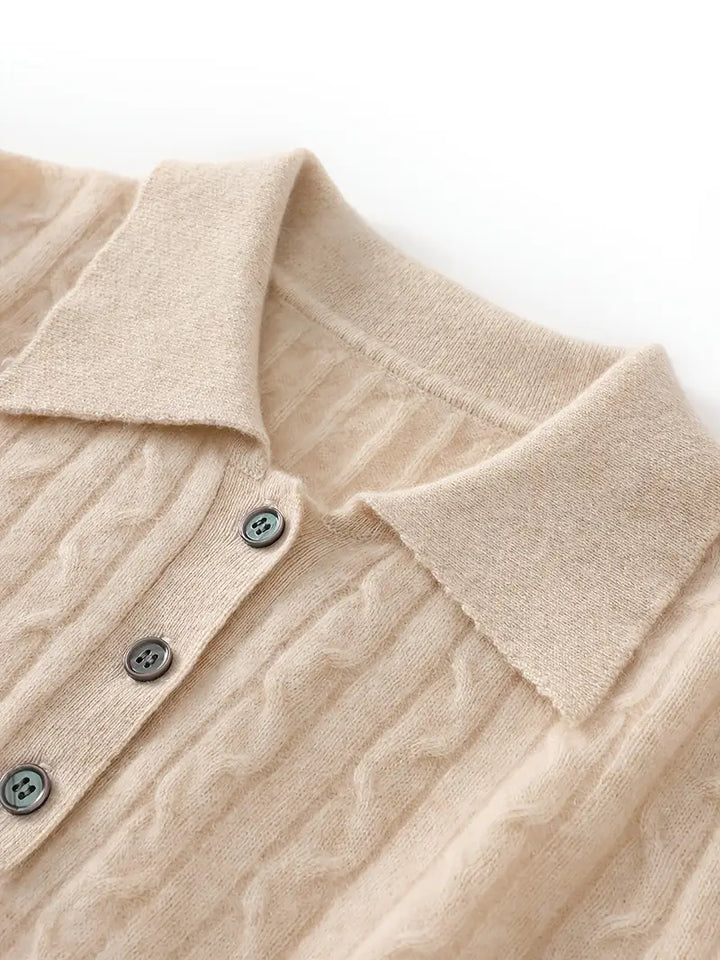 Hazel | Cashmere Wool Knit Polo for Women
