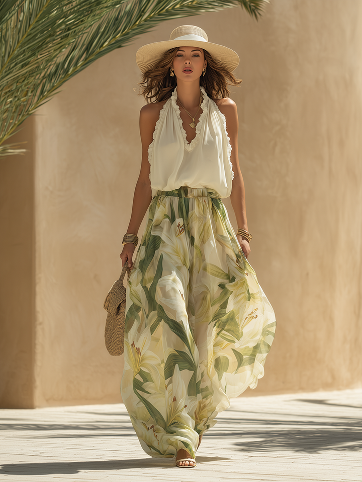 Lysandra Conjunto Fluido Elegante con Dress – White Dress