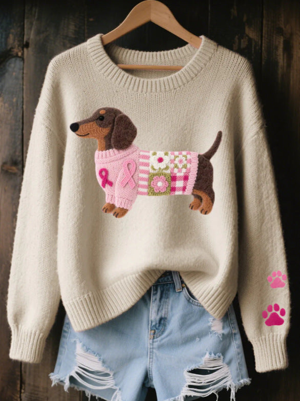 Leslie | Crew Neck Graphic Sweater for Women