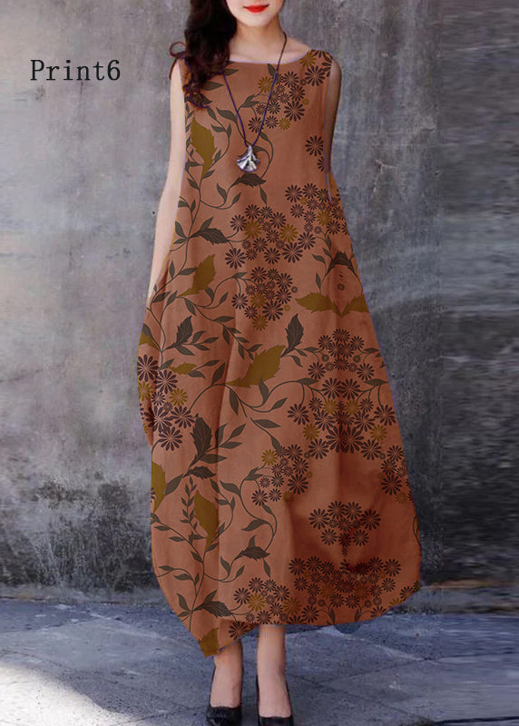 Bohemian Purple O-Neck Exra Large Hem Cotton Dresses Sleeveless – Casual Wedding Dress