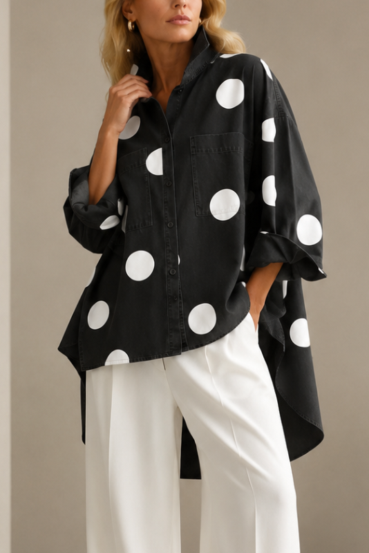 Joy | Polka Dot Oversized Blouse for Women