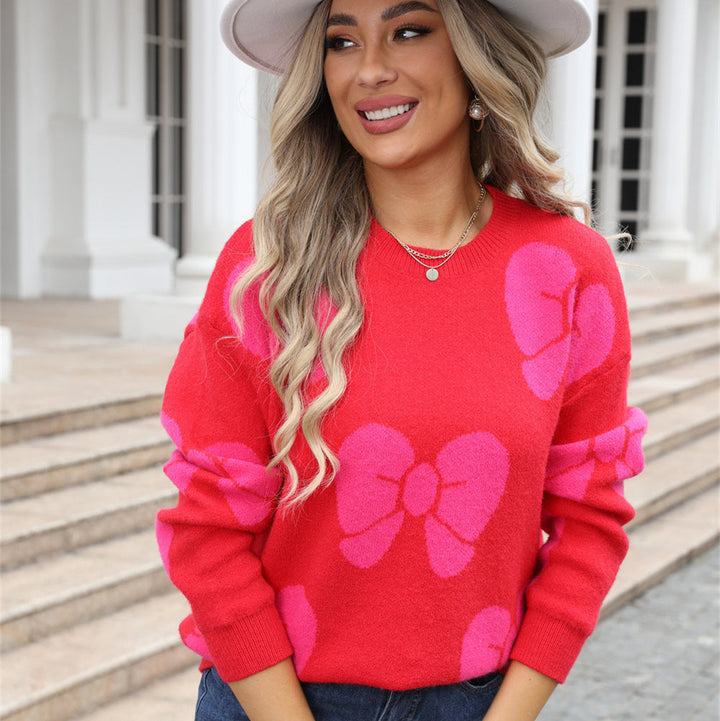 Pamela | Crew Neck Graphic Sweater for Women