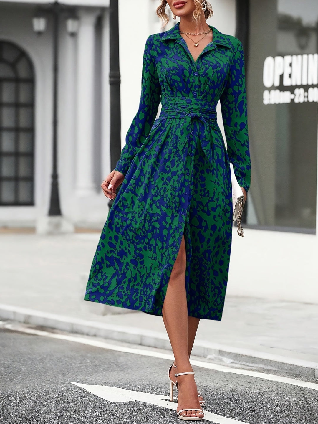 Elegant Shirt Dress – White Dress