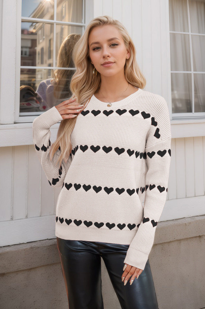 Morgan | Crew Neck Striped Sweater for Women