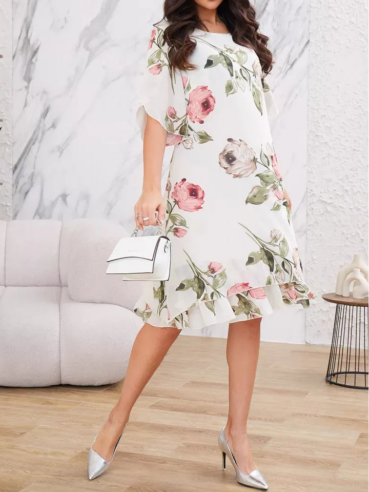 Violeta Elegante vestido gasa con Dress – White Dress