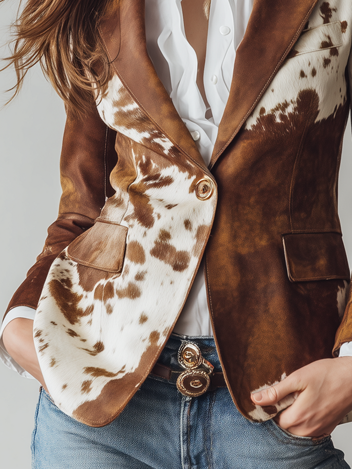 Ava | Brown Suede Blazer for Women