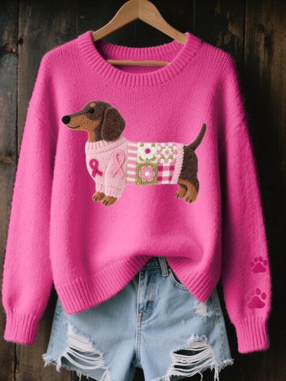 Leslie | Crew Neck Graphic Sweater for Women