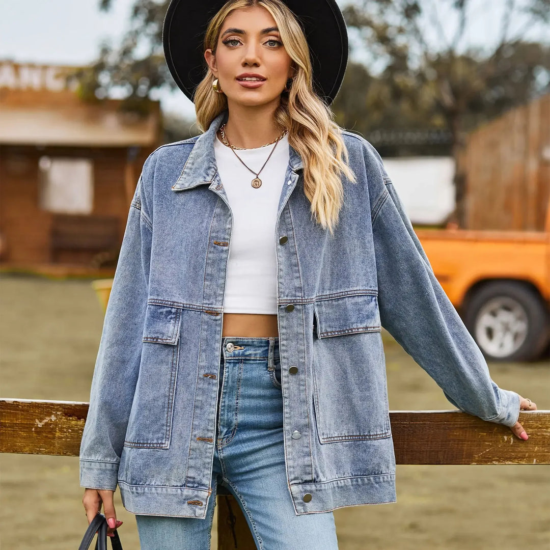 Abigail | Oversized Denim Shirt Jacket for Women