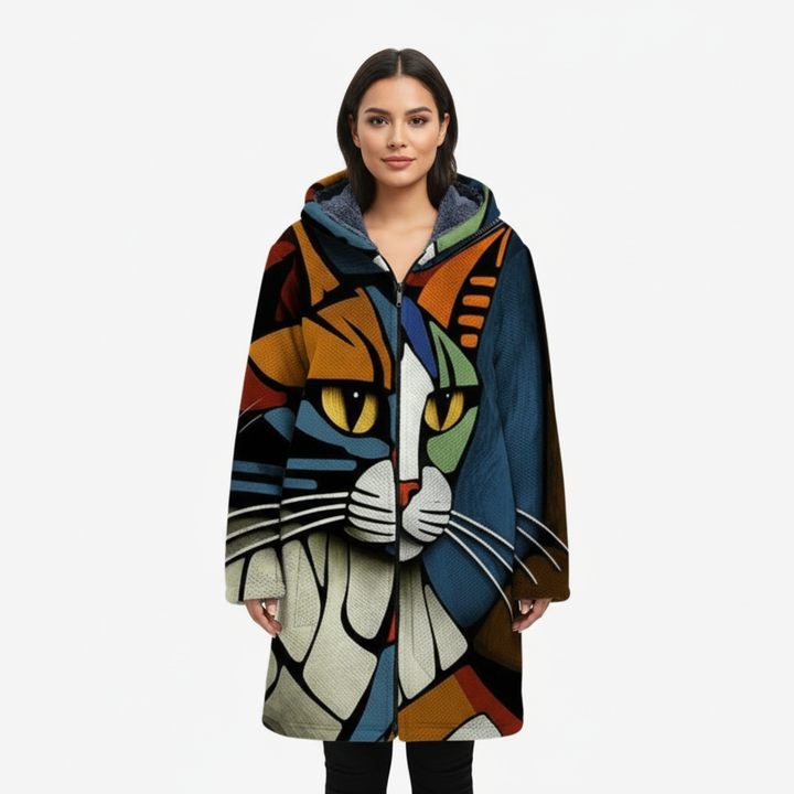 Georgia | Graphic Longline Hooded Jacket for Women