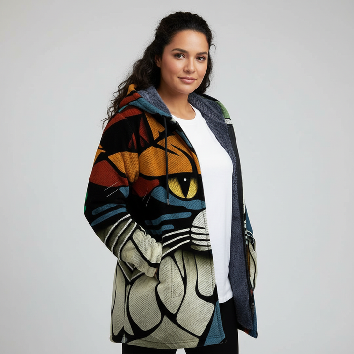 Georgia | Graphic Longline Hooded Jacket for Women
