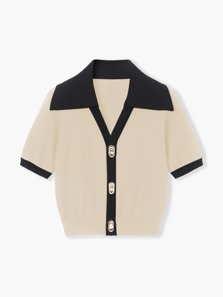 Willa | V-Neck Knit Crop Top for Women