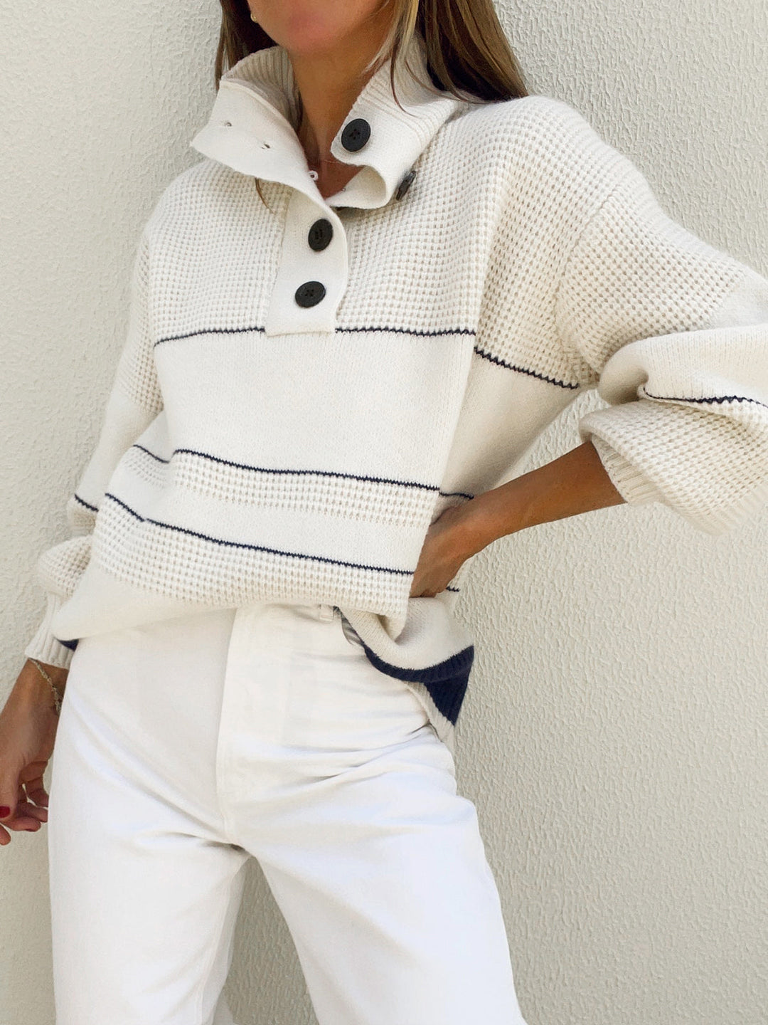 Kirsten | Button-Front White Cardigan for Women