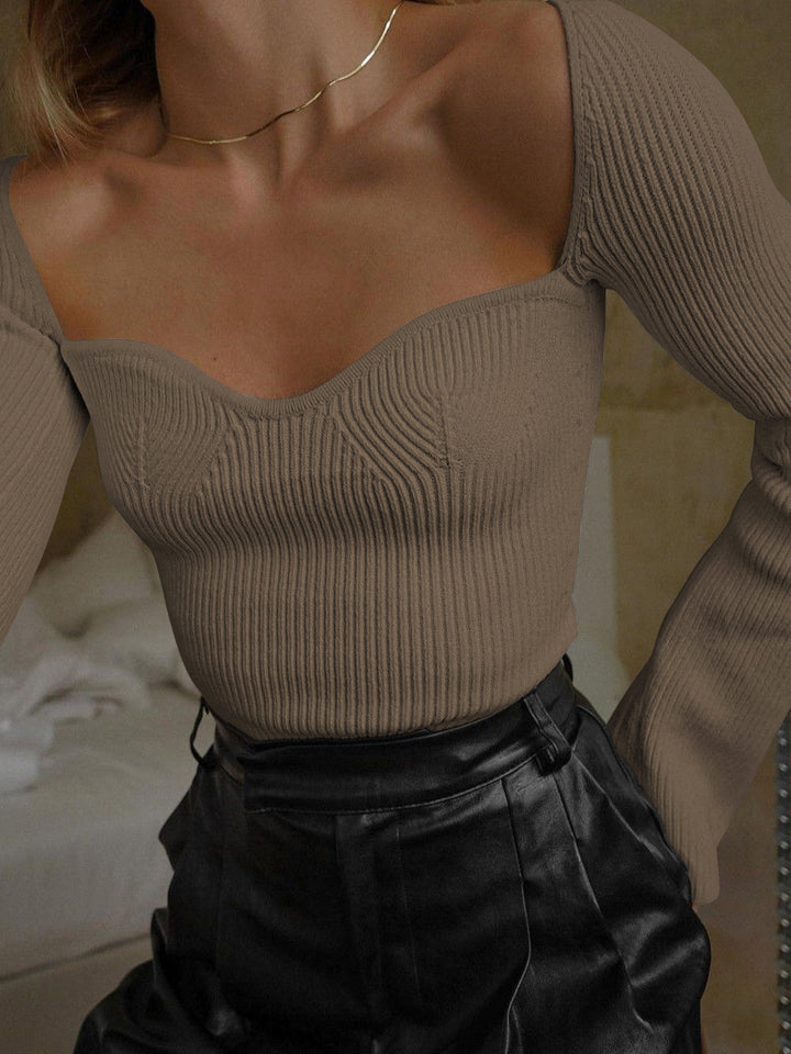 Elsa | Heart Print Knit Top for Women