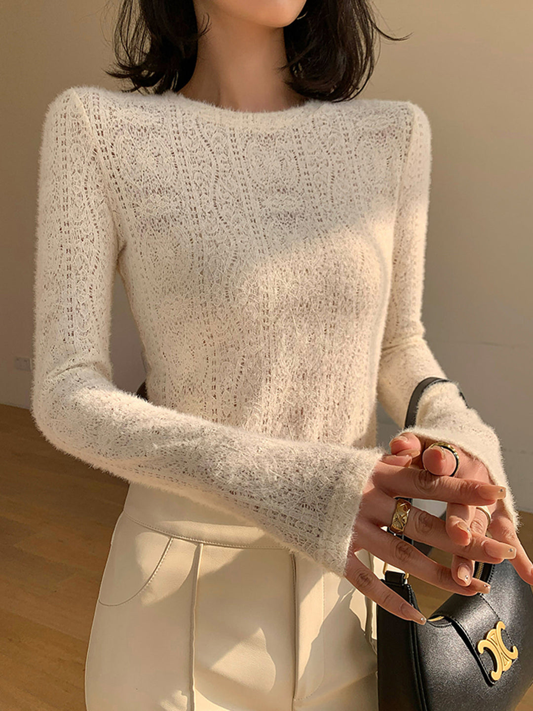 Denise | Crew Neck Floral Sweater for Women