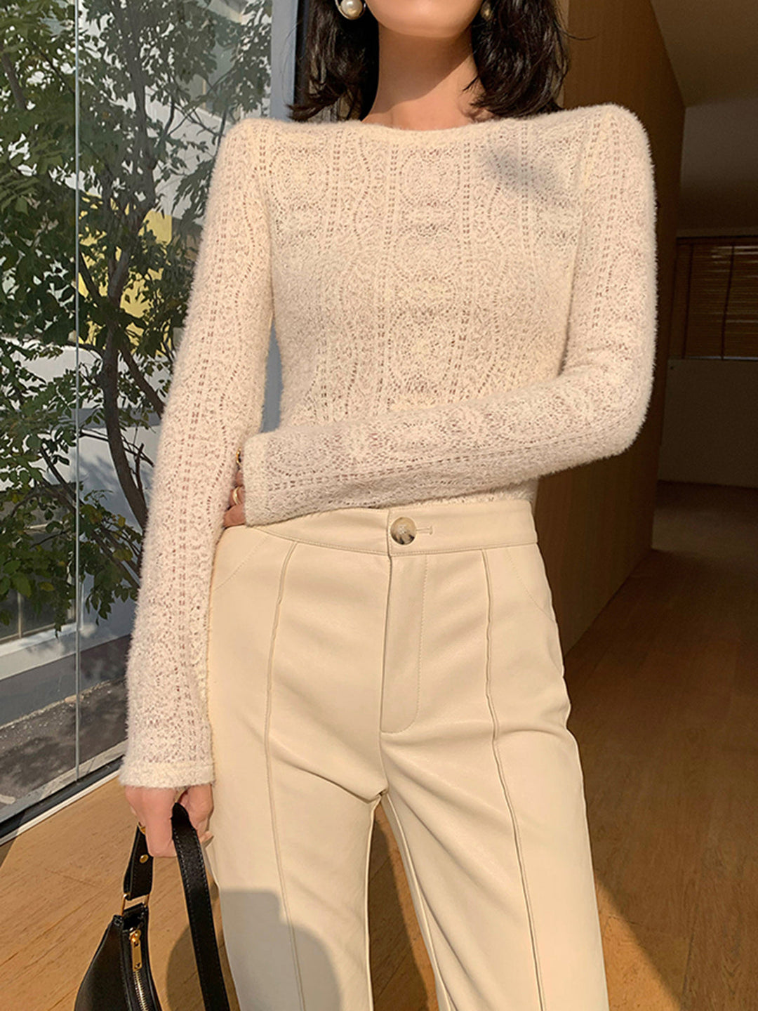Denise | Crew Neck Floral Sweater for Women