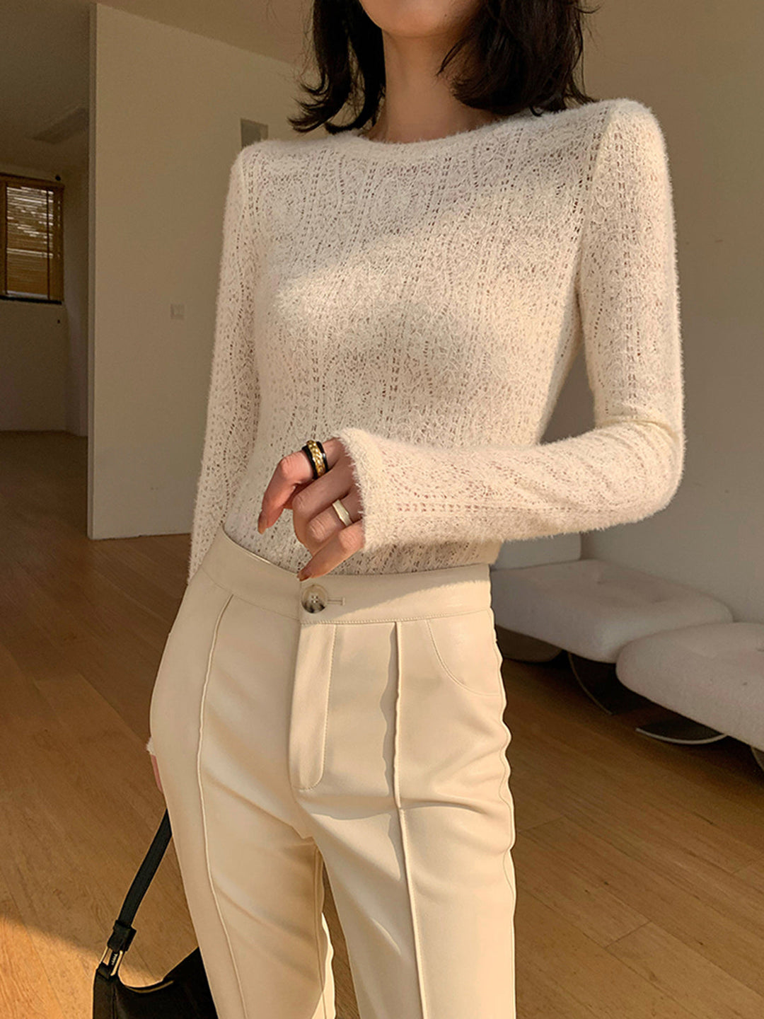 Denise | Crew Neck Floral Sweater for Women